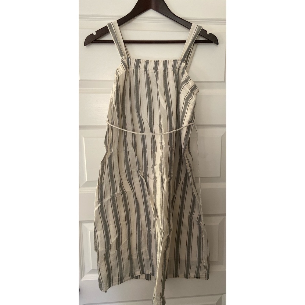 Linen Striped Maternity Dress